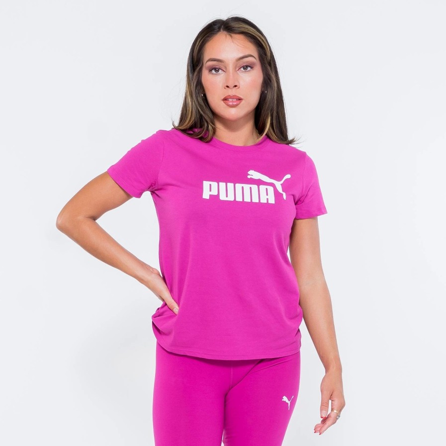 Tops | * Puma Essentials Logo Tee Festival Fuchsia