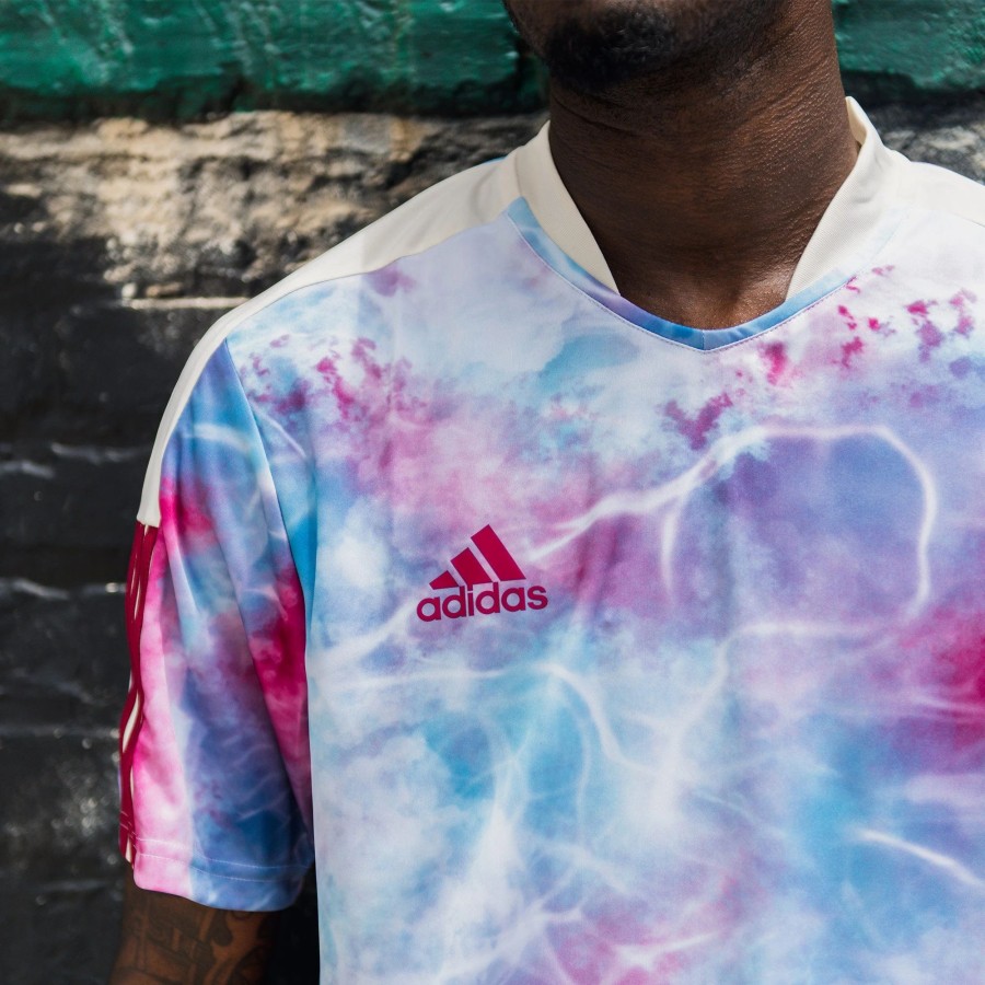Tees | * Adidas Tie-Dye Tiro Soccer Jersey Legacy Burgundy/App Sky Rush/White
