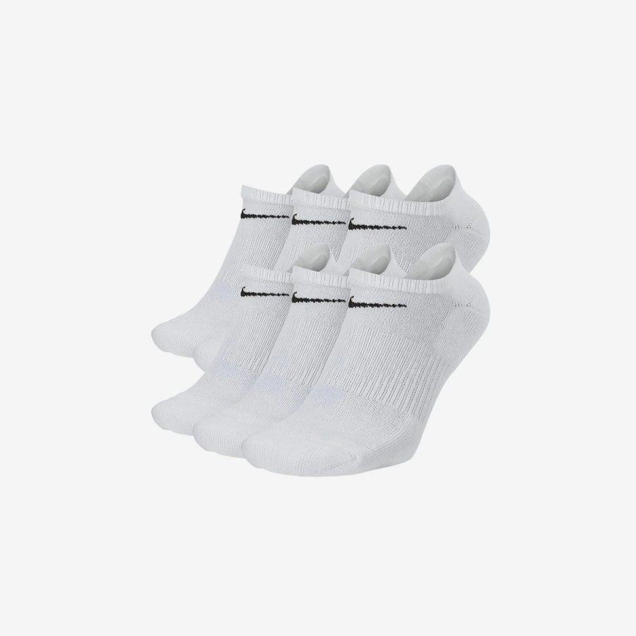 Socks | * Nike Everyday Cushioned No-Show Socks (6 Pairs) White/Black