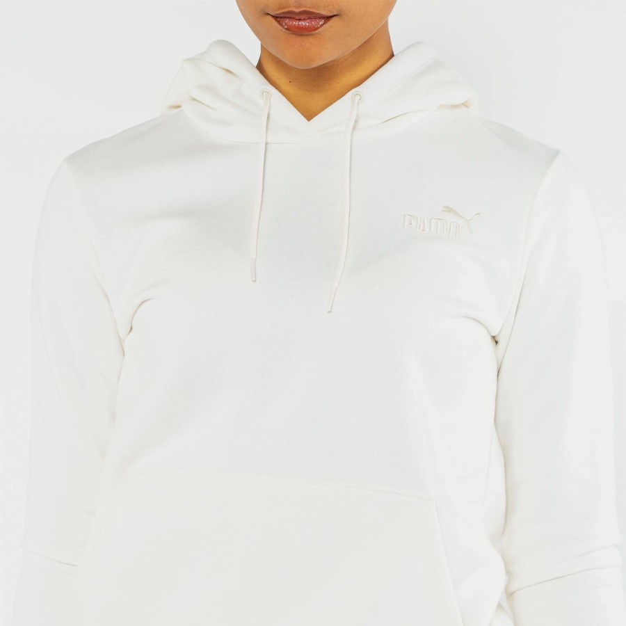 Tops | * Puma Essentials+ Embroidery Hoodie Off White