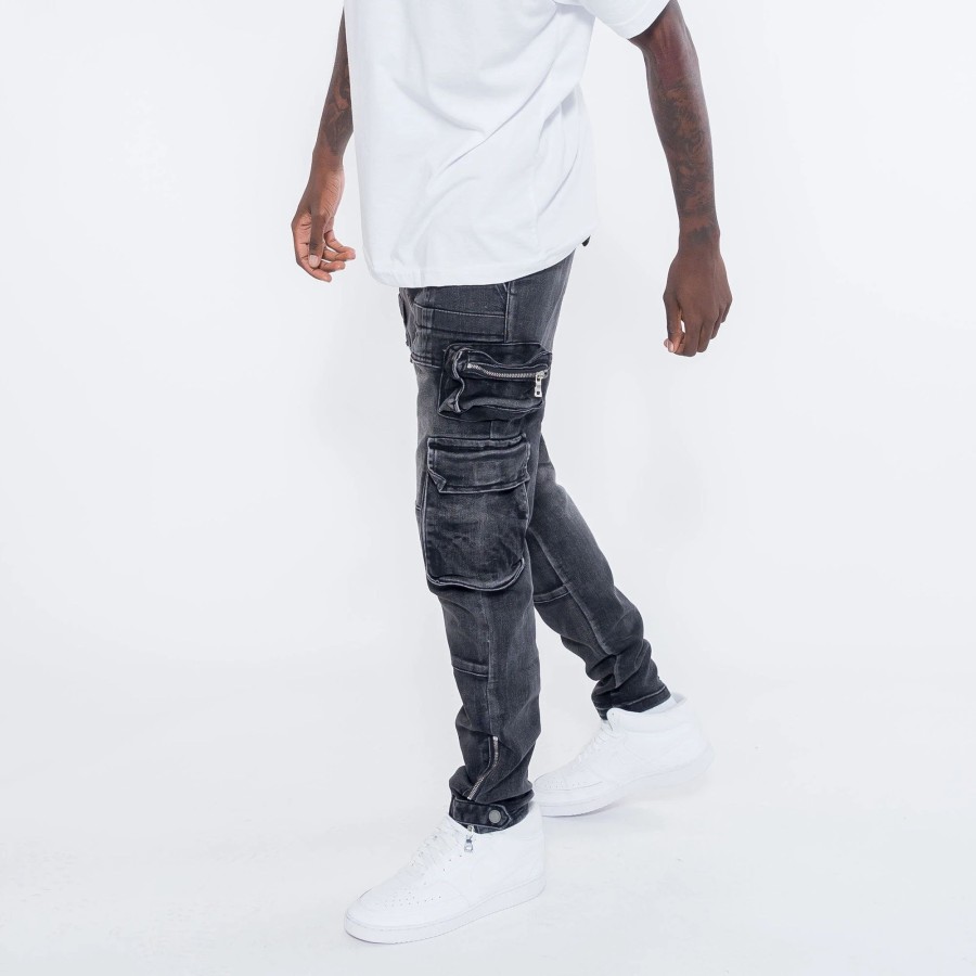 Jeans | * Valabasas Fighter Cargo Denim Jean Black