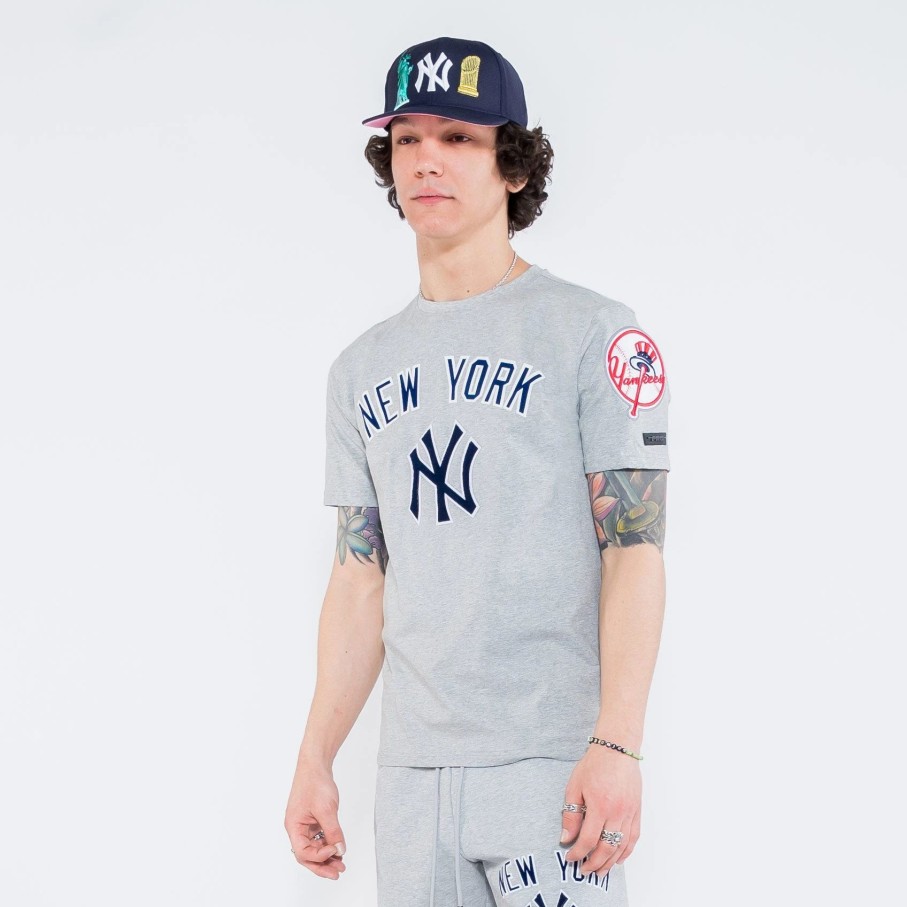 Tees | * Pro Standard Mlb New York Yankees Logo Tee Heather Grey