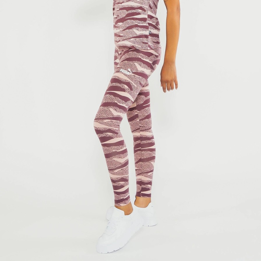 Bottoms | * Puma Essential Animal Print Leggings Dusty Plum
